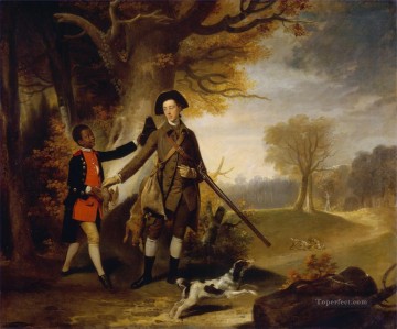 狩猟 Painting - 3代目リッチモンド公爵が従者とともに銃撃に出る 1765年 冷笑的
